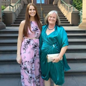 Light pink floral maxi dres